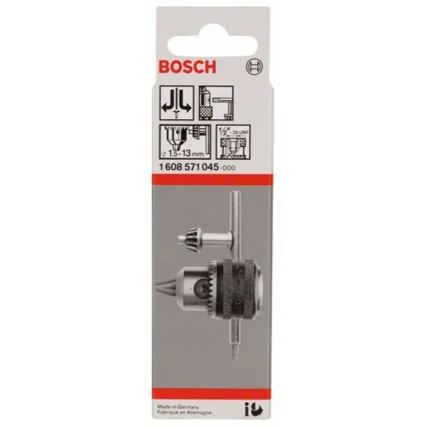 Кулачковый патрон до 13 мм 1,5-13 мм, 1/2' - 20 Bosch 1608571045 — изображение 2