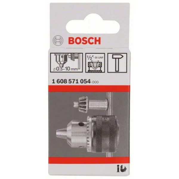 Кулачковый патрон до 10 мм 1-10 мм, 1/2' - 20 Bosch 1608571054 — изображение 2