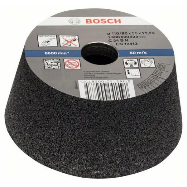 Чашечный шлифкруг конусный по камню/бетону 90 мм, 110 мм, 55 мм, 24 Bosch 1608600239
