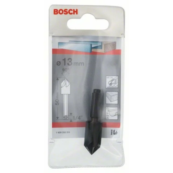 Конусный зенкер 13,0 мм, 90°, 50 мм, 1/4' Bosch 1609200315 — изображение 2