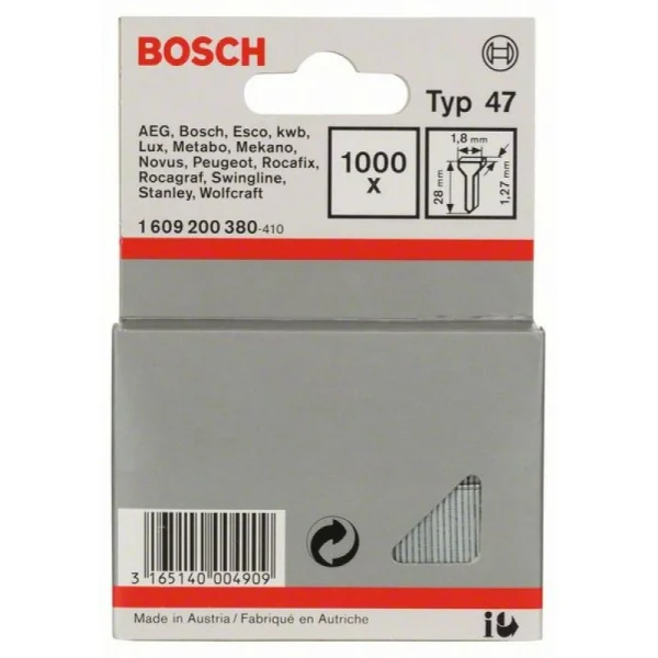 Гвозди тип 47 1,8x1,27x28 мм Bosch 1609200380 — изображение 2