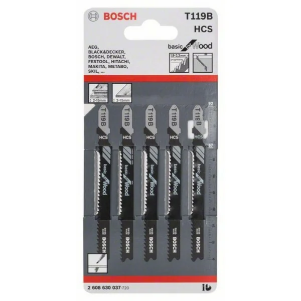 Пильное полотно T 119 B Basic for Wood Bosch 2608630037 — изображение 2