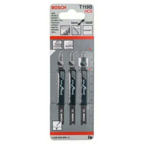 Пильное полотно T 119 B Basic for Wood Bosch 2608630878 — изображение 2