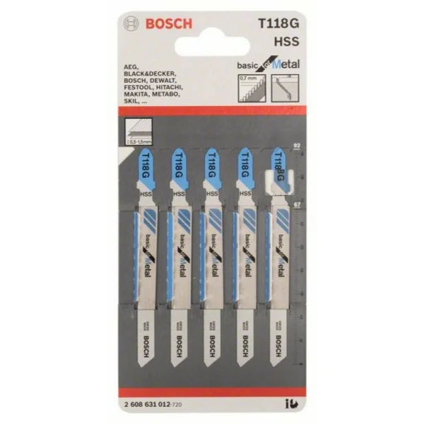 Пильное полотно T 118 G Basic for Metal Bosch 2608631012 — изображение 2