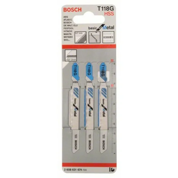 Пильное полотно T 118 G Basic for Metal Bosch 2608631674 — изображение 2