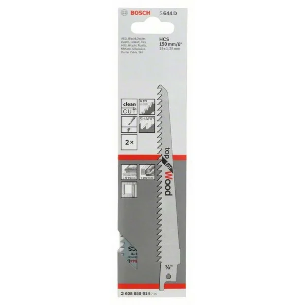 Пильное полотно S 644 D Top for Wood Bosch 2608650614 — изображение 2
