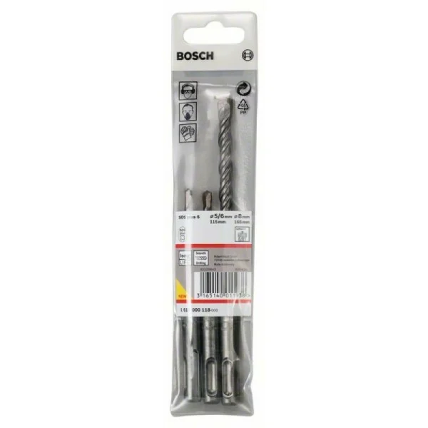 Набор из 3 буров SDS-plus-5 (5,6,8x115 мм) Bosch 1617000118 — изображение 2