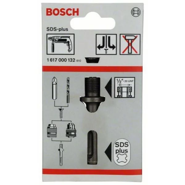 Хвостовик SDS-plus для сверлильного патрона 1/2'-20 UNF Bosch 1617000132 — изображение 2