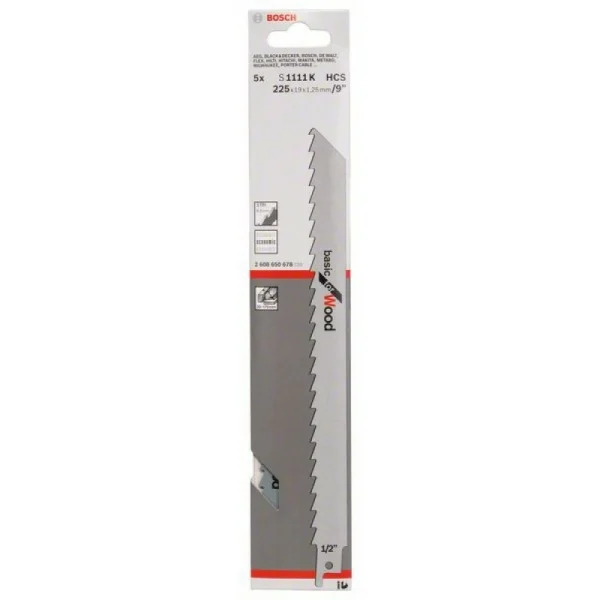 Пильное полотно S 1111 K Basic for Wood Bosch 2608650678 — изображение 2