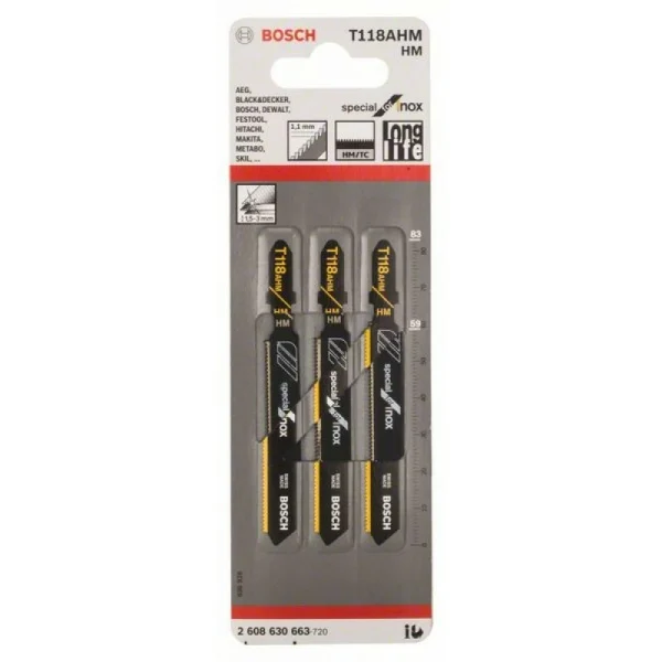 Пильное полотно T 118 AHM Special for Inox Bosch 2608630663 — изображение 2