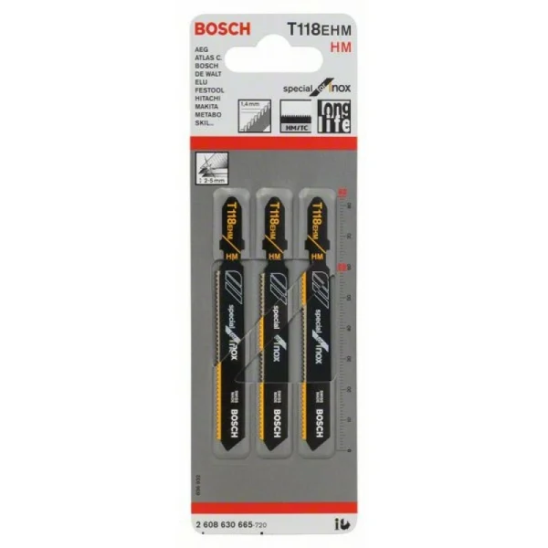 Пильное полотно T 118 EHM Special for Inox Bosch 2608630665 — изображение 2