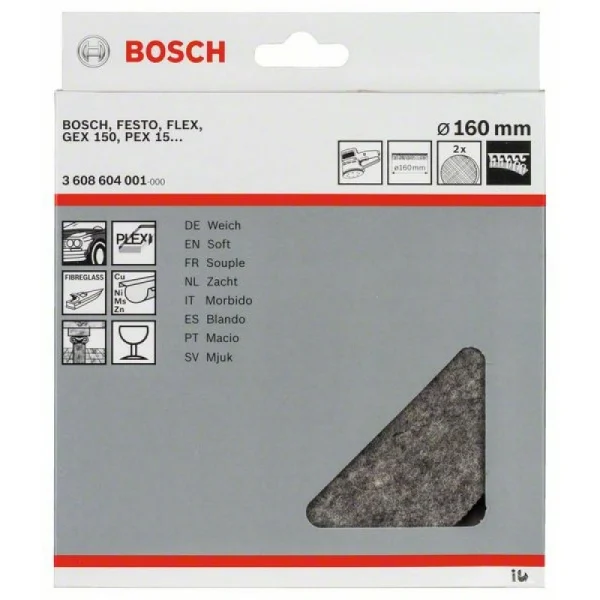 Полировальный войлок мягкий 160 мм Bosch 3608604001 — изображение 2