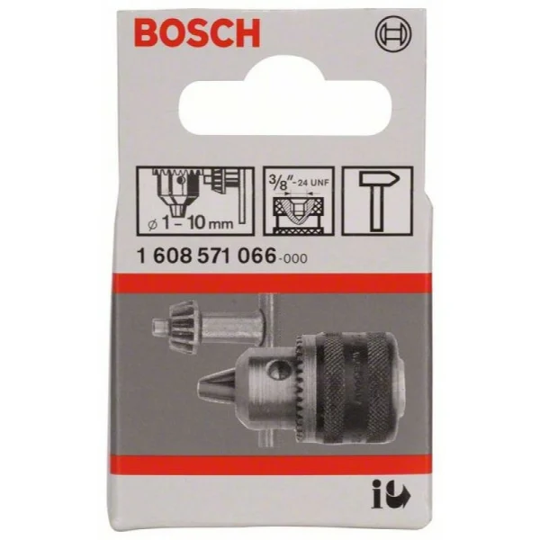 Кулачковый патрон до 10 мм 1-10 мм, 3/8' - 24 Bosch 1608571066 — изображение 2