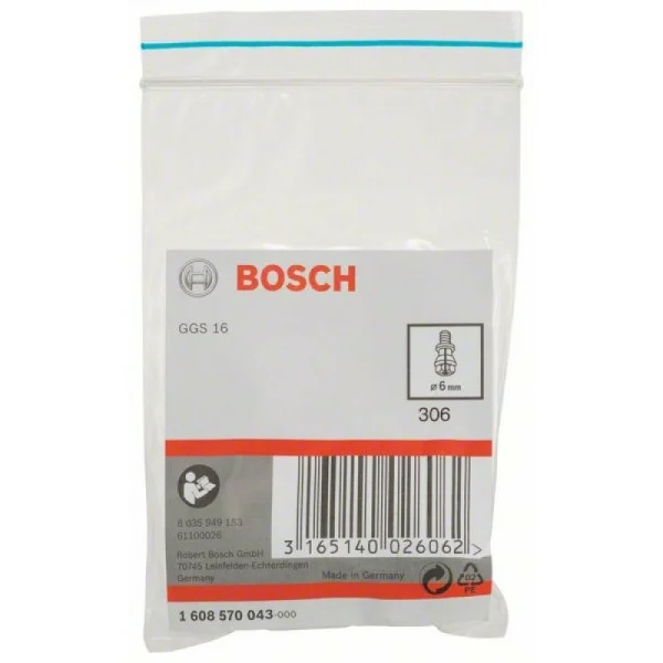 Цанговый патрон с зажимной гайкой 6 мм Bosch 1608570043 — изображение 2
