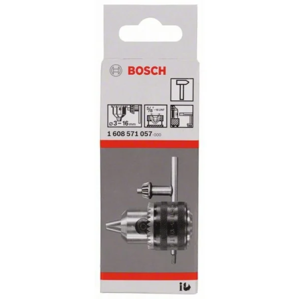 Кулачковый патрон до 16 мм 3-16 мм, 5/8' - 16 Bosch 1608571057 — изображение 2