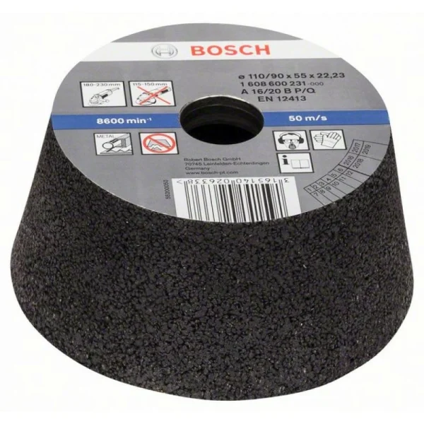 Чашечный шлифкруг конусный по металлу/литью 90 мм, 110 мм, 55 мм, 16 Bosch 1608600231