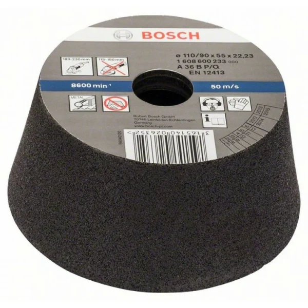Чашечный шлифкруг конусный по металлу/литью 90 мм, 110 мм, 55 мм, 36 Bosch 1608600233