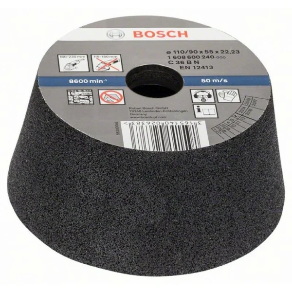 Чашечный шлифкруг конусный по камню/бетону 90 мм, 110 мм, 55 мм, 36 Bosch 1608600240