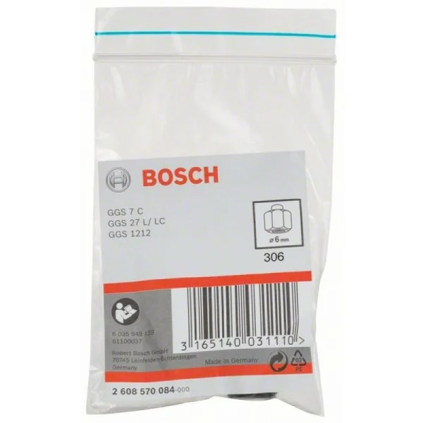 Цанговый патрон с зажимной гайкой 6 мм Bosch 2608570084 — изображение 2