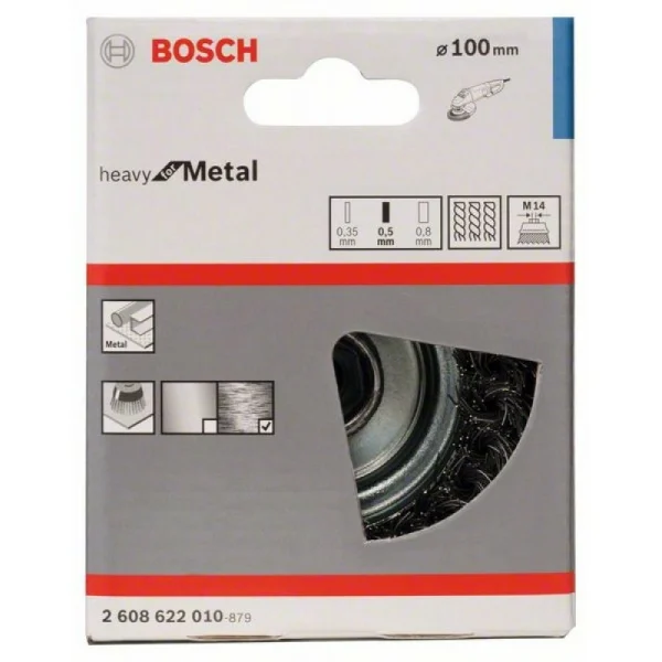 Чашечная щетка 100 мм, 0,5 мм, M14 Bosch 2608622010 — изображение 2