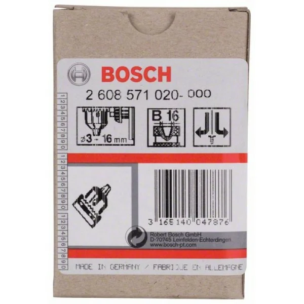 Кулачковый патрон до 16 мм 3-16 мм, B-16 Bosch 2608571020 — изображение 2