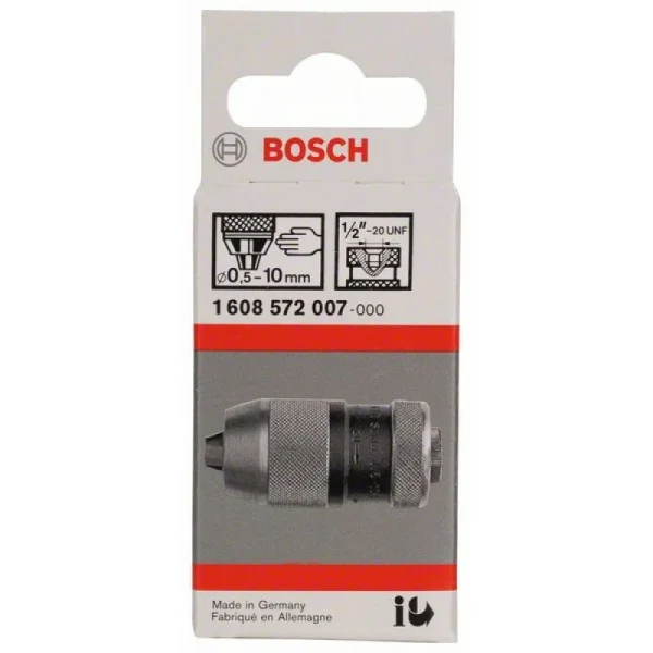 Быстрозажимный сверлильный патрон до 10 мм 0,5-10 мм, 1/2' - 20 Bosch 1608572007 — изображение 2
