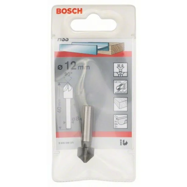 Конусный зенкер 12,0 мм, M 6, 40 мм, 8 мм Bosch 2608596371 — изображение 2