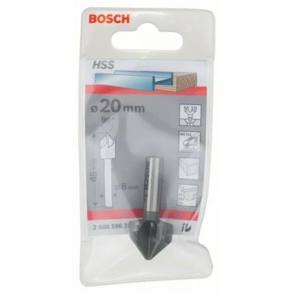 Конусный зенкер 20,0 мм, M 10, 45 мм, 8 мм Bosch 2608596373 — изображение 2