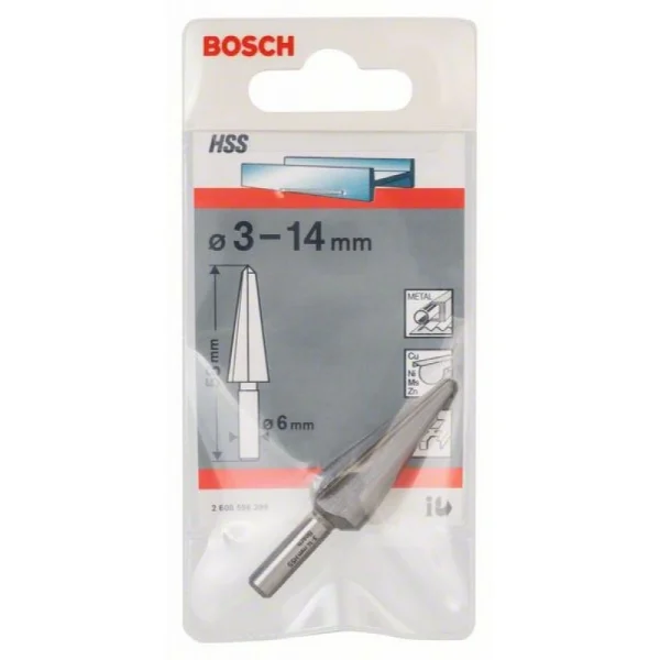 Сверло по листовому металлу цилиндрическое 3-14 мм, 58 мм, 6 мм Bosch 2608596399 — изображение 2
