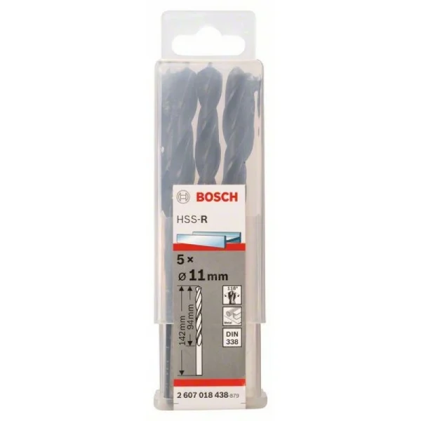 Сверло по металлу HSS-R DIN 338 11x94x142 мм Bosch 2607018438 — изображение 2
