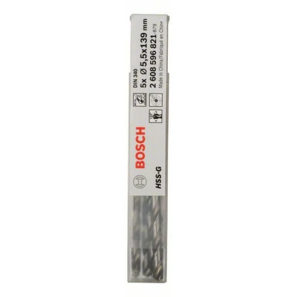 Сверло по металлу HSS-G DIN 340 5,5x91x139 мм Bosch 2608596821 — изображение 2