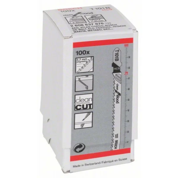 Пильное полотно T 101 B Clean for Wood Bosch 2608637876 — изображение 2