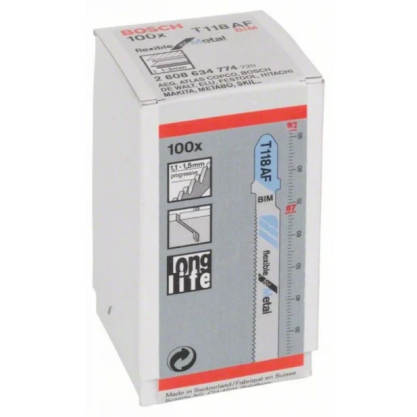 Пильное полотно T 118 AF Flexible for Metal Bosch 2608634774 — изображение 2