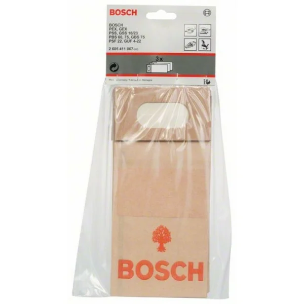 Пылесборный мешок для PEX, GEX, PSS, GSS 16/23, PBS 60/75, PSF 22 A, GUF 4-22 Bosch 2605411067 — изображение 2
