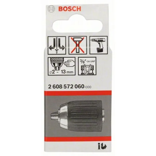 Быстрозажимной сверлильный патрон до 13 мм 2-13 мм, 3/8' - 24 Bosch 2608572060 — изображение 2