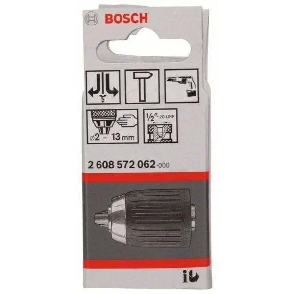 Быстрозажимной сверлильный патрон до 13 мм 2-13 мм, 1/2' - 20 Bosch 2608572062 — изображение 2