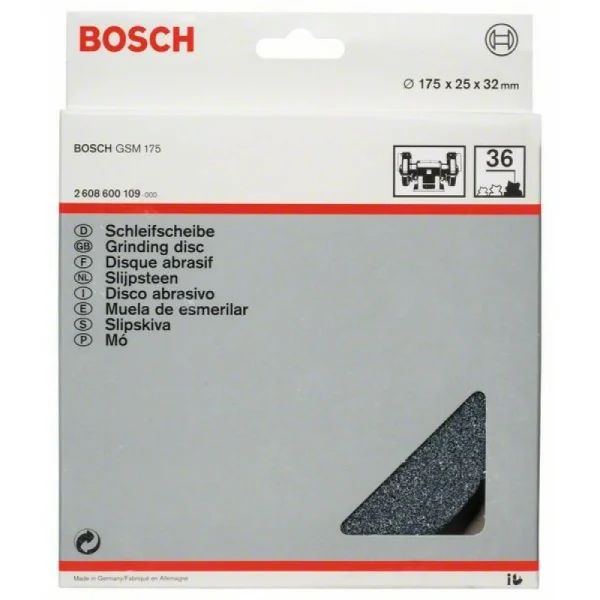 Шлифкруг для точила 175x32 мм, 36 Bosch 2608600109 — изображение 2