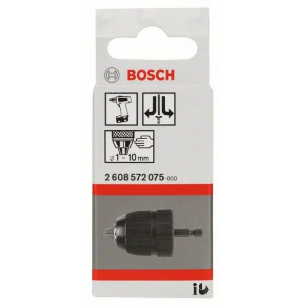 Быстрозажимный сверлильный патрон до 10 мм 1-10 мм, 1/4' - 6-гр. Bosch 2608572075 — изображение 2