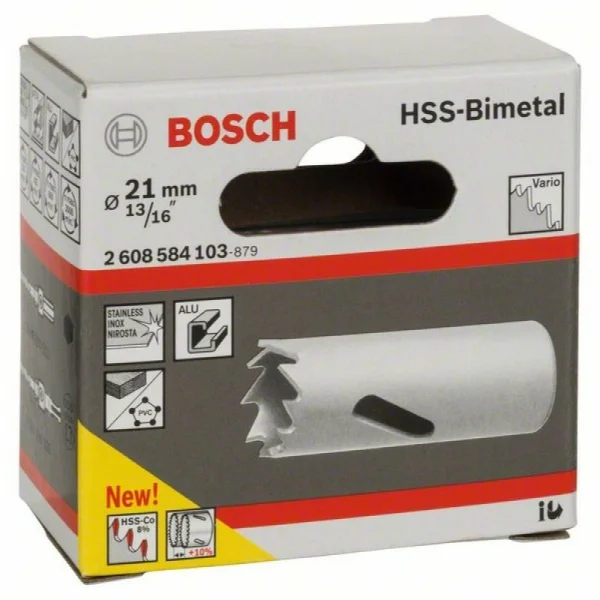 Коронка HSS-Bimetall со стандартным переходником 21 мм, 13/16' Bosch 2608584103 — изображение 2