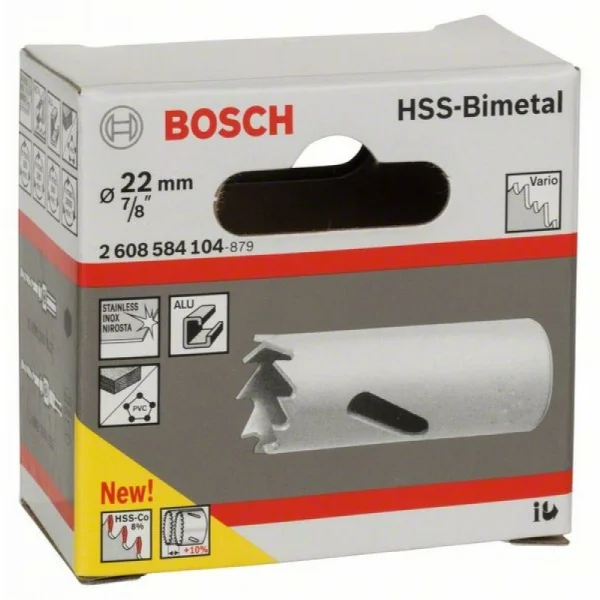 Коронка HSS-Bimetall со стандартным переходником 22 мм, 7/8' Bosch 2608584104 — изображение 2