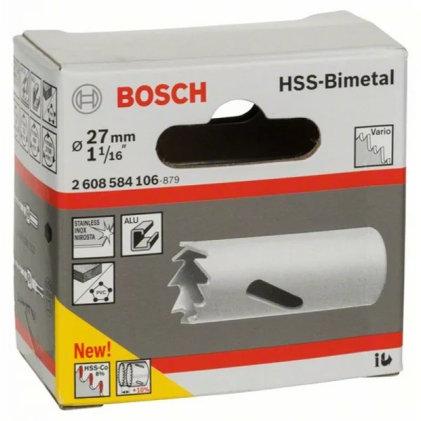 Коронка HSS-Bimetall со стандартным переходником 27 мм, 1 1/16' Bosch 2608584106 — изображение 2