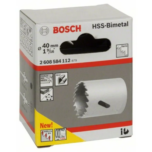 Коронка HSS-Bimetall со стандартным переходником 40 мм, 1 9/16' Bosch 2608584112 — изображение 2