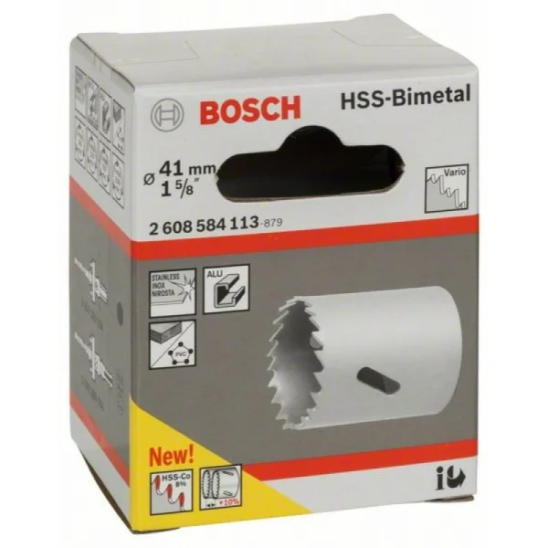 Коронка HSS-Bimetall со стандартным переходником 41 мм, 1 5/8' Bosch 2608584113 — изображение 2