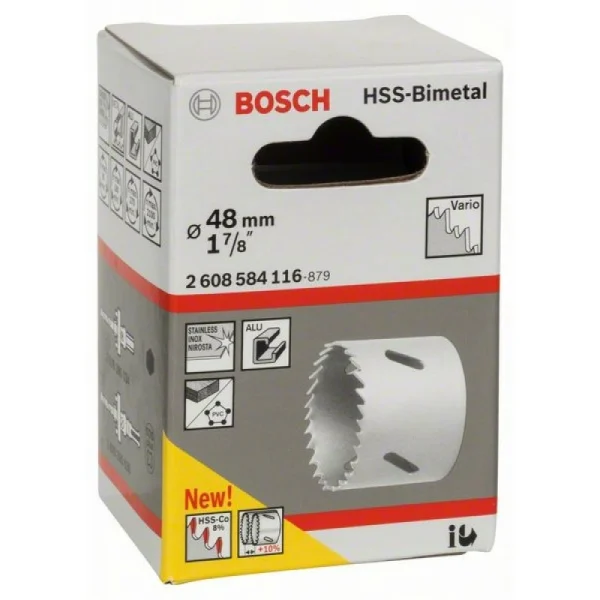 Коронка HSS-Bimetall со стандартным переходником 48 мм, 1 7/8' Bosch 2608584116 — изображение 2