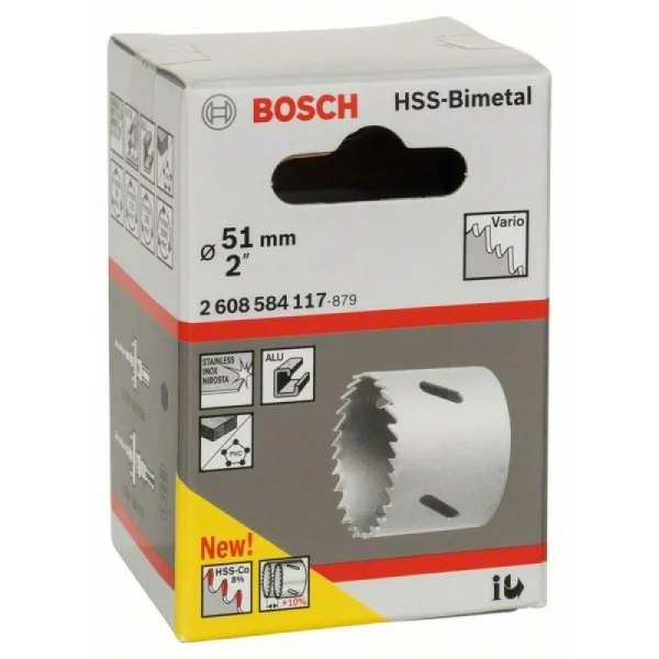 Коронка HSS-Bimetall со стандартным переходником 51 мм, 2' Bosch 2608584117 — изображение 2