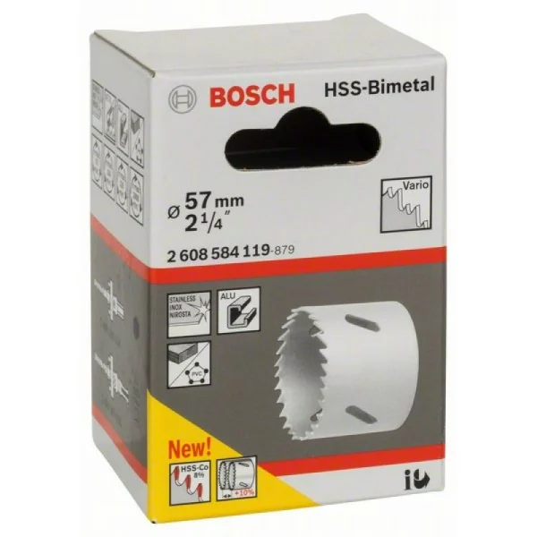 Коронка HSS-Bimetall со стандартным переходником 57 мм, 2 1/4' Bosch 2608584119 — изображение 2