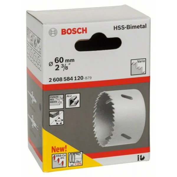 Коронка HSS-Bimetall со стандартным переходником 60 мм, 2 3/8' Bosch 2608584120 — изображение 2