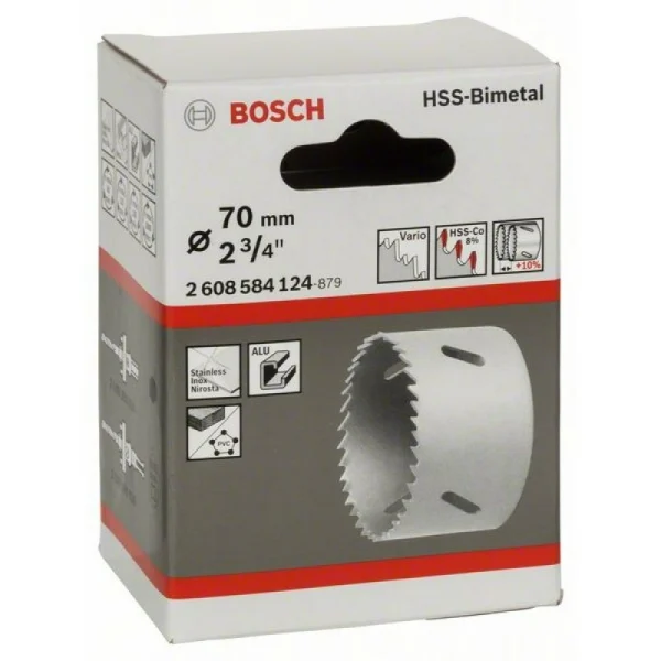 Коронка HSS-Bimetall со стандартным переходником 70 мм, 2 3/4' Bosch 2608584124 — изображение 2