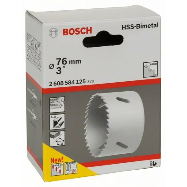 Коронка HSS-Bimetall со стандартным переходником 76 мм, 3' Bosch 2608584125 — изображение 2