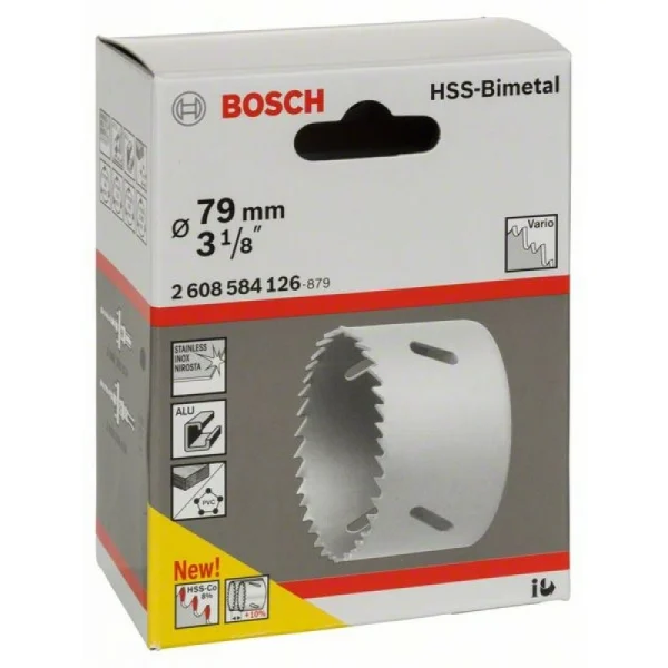 Коронка HSS-Bimetall со стандартным переходником 79 мм, 3 1/8' Bosch 2608584126 — изображение 2